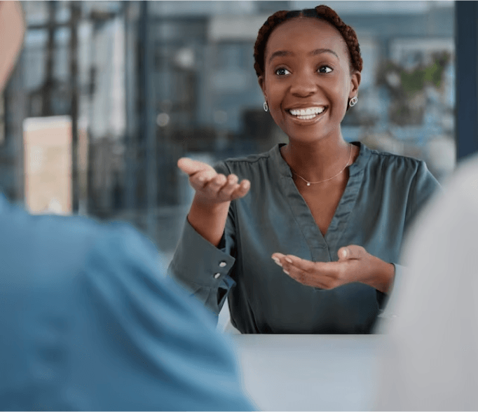 A lady empowering her team
